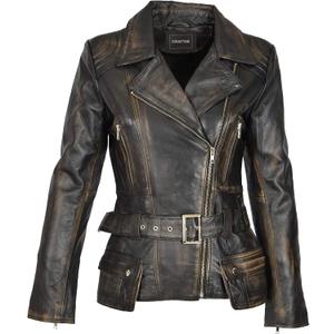 Womens Genuine Lambskin Leather Jacket | Classic rider leather jacket | Black Leather Jacket Women | Womens Leather Jacket (Black, L)