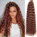 QRHSUKA GoGo Curl Crochet Hair for Black Women Water Wave Curly Crochet Hair Deep Wave Beach Curl Crochet Synthetic Hair Extensions (22 inch(Pack of 6), 350)