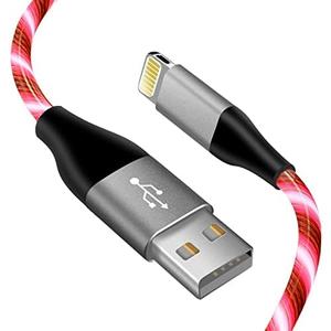 LED iPhone Light up Charger Cable, | Apple MFi Certified | USB A to Lightning Fast Charging Cord Compatible with iPhone 13 Pro Max 12 Mini 11 X XS XR 8 7P 6S 5S iPad iPod Touch More (6FT, Red)