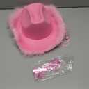 ZEBSF Feathers Cowboy Cowgirl Hat with Heart Sunglasses - Cowboy Hats for Women Bachelorette Birthday Disco Party (Pink)