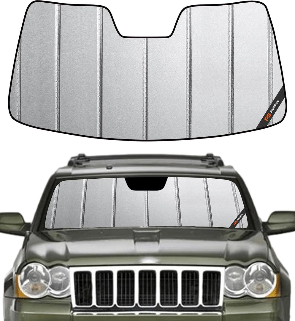 Pigenius Windshield Sunshade for Jeep Grand Cherokee 2008-2010 Front Window Shade - Safeguard