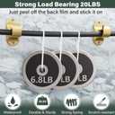 MUAKIOY (16 Pack) Gold No-Drill Curtain Rod Brackets, Self-Adhesive Adjustable Hooks for 0.5''-1.3'' Curtain Rods, Stick-On Wall Holders with Damage-Free Installation