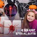 2PCS of Set Solar Garden Lights Outdoor for Halloween Decorations,3D RED Scary Bat Realistic Skeleton Decor for Halloween Party Decor,Solar Bats Path Lights for Lawn/Porch/Creepy Grave Dcor