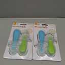 Munchkin Silicone Scoop Trainer Spoons with Choke Guard for Baby Led Weaning, 4 Count, Blue/Green