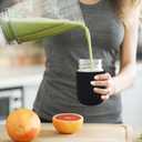 32oz Wide Mouth Mason Jar Sleeve, 4 Pcs Insulated Cozy Neoprene Canning Cover fits 24oz and 32oz Regular Mouth Mason jars(Black)