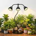 QCQHDU Grow Lights for Indoor Plants Full Spectrum,81 LED Triple-Bulb Plant Growing for Seed Starting Lamp with 3/9/12H Timer, Adjustable Gooseneck with Base,3 Switch Modes