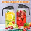 Glass Mason Jar Pitcher with Pour Spout Lid, 64OZ Leak-proof Wide Mouth Jugs for Cold Brew Coffee, Breast Milk Storage, Water, Sets of 3