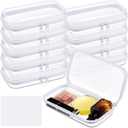 Sanwuta 10 Pcs Hard Zipper Case Clear Hard Pouches Plastic Zipper Pencil Portable Box Toy Storage Bins Plastic Container for Travel Toiletry Office Cosmetic Block Puzzle Organizer (S,Clear)