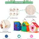 ILHSTY 30 Pack Large DIY Wooden Bird Houses Kits for Kids, Kids Crafts Wood Houses for Parties, DIY Crafts and Art Birdhouse Kits for Children to Build and Design