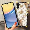 Case Compatible with Samsung Galaxy A15 5G Case,Luxury Soft TPU & Hard PC Back for Girls Women,Shockproof Protective Cover,Diamond Butterfly
