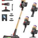 Cordless Vacuum Cleaner, 600W 50Kpa 70Mins, Vacuum Cleaners for Home, Stick Vacuum with Anti-Tangle Brush, Wall Mount Charge, Rechargeable Cordless Vacuum for All Floor/Sofa/Pet Hair/All Floor