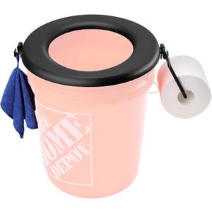 Bucket Toilet Seat, Portable Toilet Seat for 5 Gal Buckets, Camping Toilet Seat, Snap-on Toilet Seat for Outdoor, Camping, Hiking, Emergency, Car, Boat, RV Travel (Black)