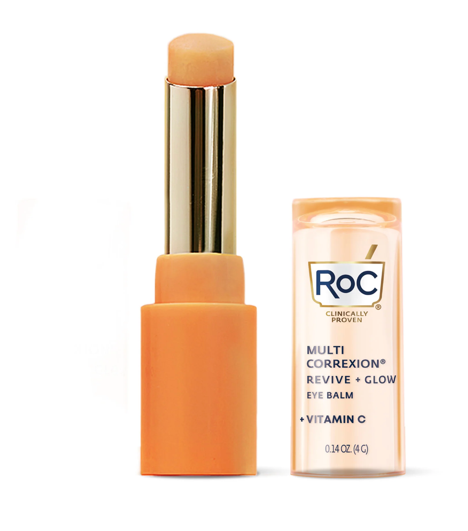 RoC Multi Correxion Revive + Glow Eye Balm with Vitamin C (0.14 oz) + Retinol Eye Cream Packette