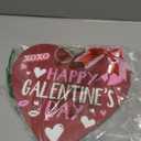 Happy Galentine's Day Wooden Hanging Sign Valentines Day Door Hanger Wood Heart Door Wreaths with Red Pink Buffalo Bowtie for Galentines Day Hanging Valentines Day Door Decor