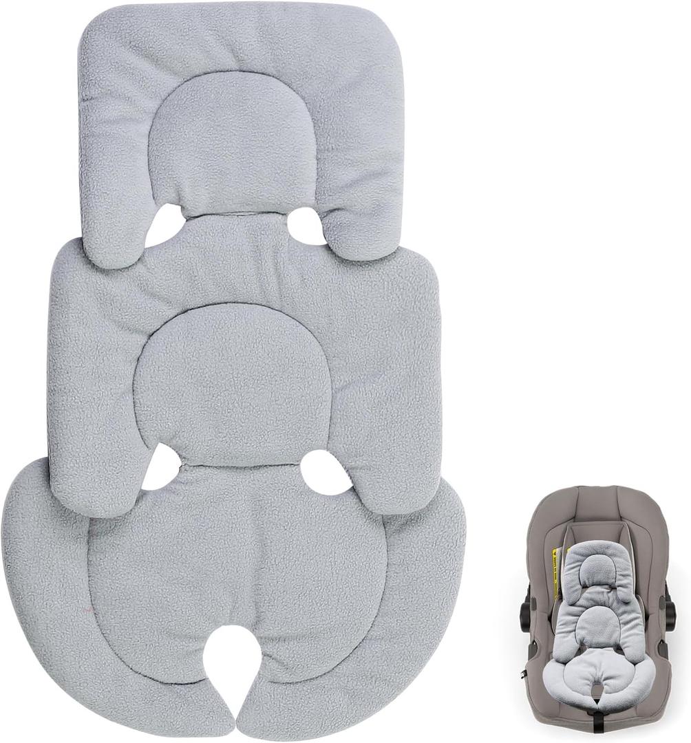 Infant Car Seat Insert Compatible with Nuna Pipa, Carseat Insert Support for Infant, Soft Head and Body Support, Reversible Design Cushion Pad, Non-Slip, for Car Seats, Swing and Strollers, Gray
