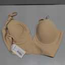 Low Back Bras-Seamless Deep-V Plunge Invisible Backless Bra-Lightly Lined Underwire Halter Multiway Low Cut Bra (Beige, XXL)
