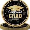 2026 Graduation Party Decorations, 50 Count Paper Plates for Congratulation Party Decor Supplies, Disposable Dinner Plates for College, High School, PhD, Nurse, Law School Graduations, 9 inch