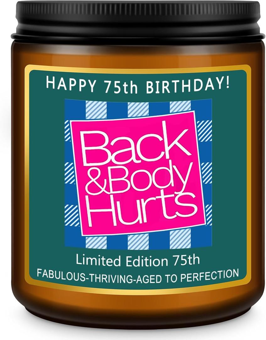 Happy 75th Birthday Decorations Gifts for Women Men, 75th Birthday Candles for Her Him, Funny 75 Years Old Ideas- Lavender Scented Candle