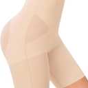 Shapewear for Women, Light Shaping Tummy Control High-Waisted ShortsSeamless, No-Roll Waist, Invisible Under Dresses (Medium, Nude)