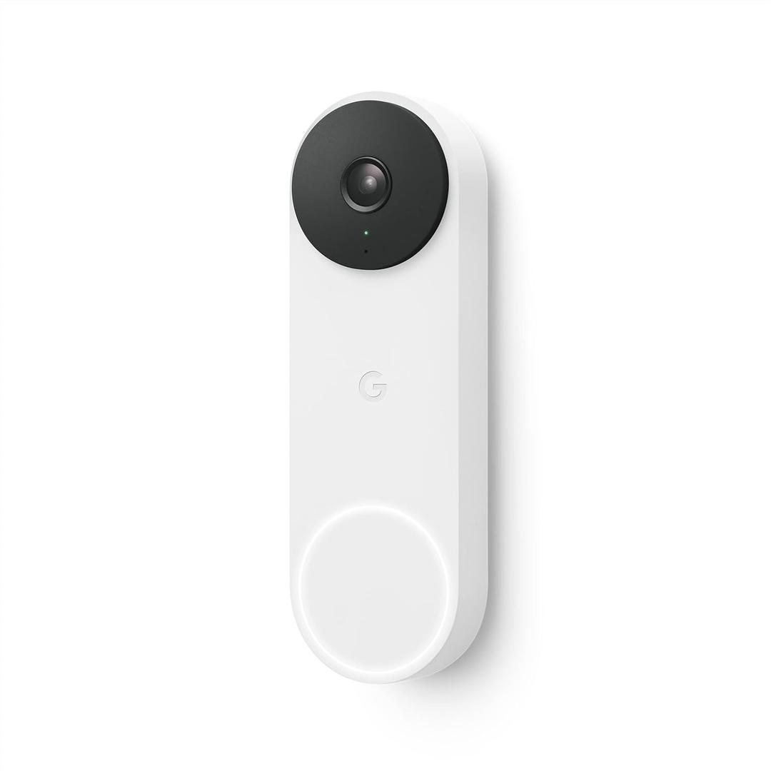Google Nest Doorbell (Wired, 2nd Gen) - Wired Video Doorbell Camera - Doorbell Security Camera - Snow (1 Count (Pack of 1))