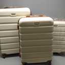 Coolife Luggage 3 Piece Set Suitcase Spinner Hardshell Lightweight TSA Lock (apricot white, 3 piece set(20in24in28in))