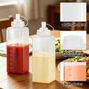 12 Pack 1 QT Large Condiment Squeeze Bottle for Sauses, 34oz Wide Mouth Liquids Dispenser Bottles with Lid, For Ketchup, Taco, Marinara, Pasta, BBQ, Spaghetti, Tomato Sauce, Restaurant-Grade Design