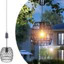pearlstar Battery Operated Outdoor Hanging Light — Outdoor Indoor Pendant Chandelier Waterproof Porch Gazebo Patio Pendant Lantern Chandelier Lighting