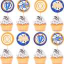Ercadio 24 Pack Dart War Party Cupcake Toppers Dart War Cake Picks Kids Birthday Gun Picks Target Bullet Dart War Party Baby Shower Decoration Supplies