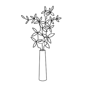 HD 16.2inc Palm Leaf In Glass Vase