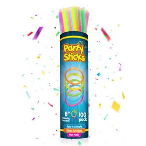Party Sticks Glow Sticks Jewelry Bulk Party Favors and Connectors - 8" Glow in the Dark Party Supplies, Neon Party Glow Necklaces and Glow Bracelets for Kids and Adults