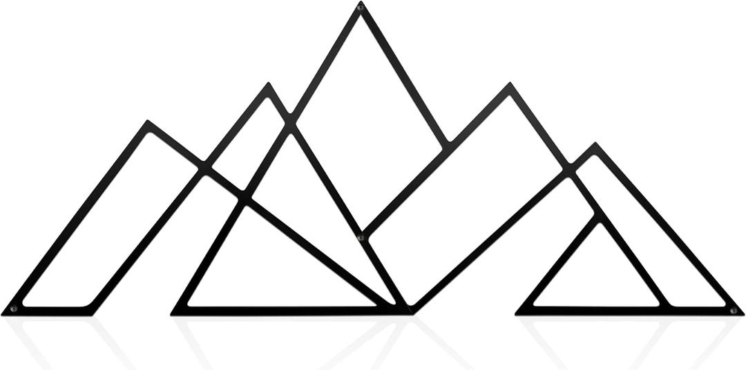 Slagindeco Mountain Metal Wall Art - Geometric Wall Sculpture - Horizontal Contemporary Home Decor for Living Room, Bedroom & Office