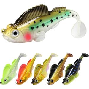 Gotour Weedless Soft Fishing Lures for Freshwater and Saltwater, Premium Pre-Rigged Jig Head Paddle Tail Swimbaits for Bass FishingJigs Fishing Bait for Crappie Trout Walleye, Amazing Fishing Gifts (A1-2.8"-0.4oz)