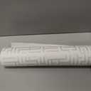 AMINAH DECO Matte Textured Greek Key Wallpaper Art 3D Pearl & White Maze Matte Non Woven Wall Paper Roll 20.8" x 32.80 ft (57.0 sq. ft)