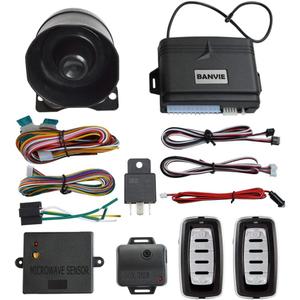 BANVIE Car Alarm System, Security Antitheft Alarm Systems with Keyless Entry, with Microwave Sensor & Shock Sensor