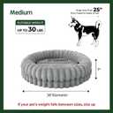 BALANCE Luxury Donut Dog Bed, 30 Inches Round Dog Bed Medium Size Dogs Washable, Orthopedic Calming Dogs Bed for Pets with Anti-Slip Bottom, Oatmeal