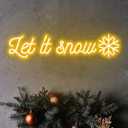 Christmas Neon Sign Let It Snow Xmas Led Light Merry Christmas sign Christmas Decorations Bedroom Snowflake Decor Led Light , 17''
