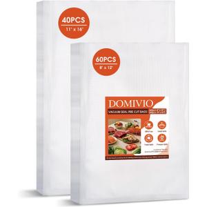 100PCS Vacuum Sealer Bags Set, 60 Quart 8" x 12" & 40 Gallon 11" x 16", Pre-Cut Food Saver Bags for Vacuum Sealer Machine, BPA-Free Storage Bags for Freezer Meal Prep & Sous Vide