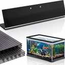 Sieral Aquarium Canopy Set Polycarbonate Greenhouse Panels 19.37 x 9.37 x 0.24 Inch for 10/20 Gallon Fish Tank Without Center Brace Aquariums Cover Fish Tank Lid, Black