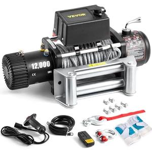 VEVOR Truck Winch 12000lbs Electric Winch 85ft/26m Steel Cable 12V Power Winch Jeep Winch with Wireless Remote Control and Powerful Motor for UTV ATV & Jeep Truck and Wrangler in Car Lift