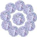 IPOPU Hydrangea Silk Flowers 10pcs Gradient Blue Purple Hydrangea Artificial Flowers Fake Flowers for Outdoor Baby Shower Wedding Centerpiece Table Decorations (Gradient Blue Purple)