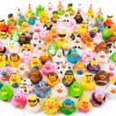 XY-WQ 100 Pack Rubber Duck for Jeeps Ducking - 2.3 Inch Bulk Floater Duck for Kids - Baby Bath Toy Assortment - Party Favors, Birthdays, Bath Time, and More (50 Varieties)