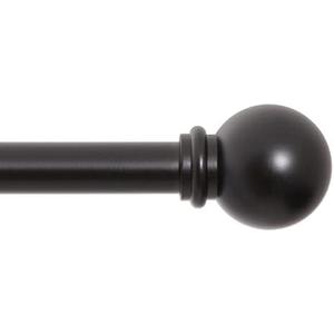 Kenney Chelsea Ball End Window Curtain Rod - Adjustable 28 to 48 Inches, Extendable Set, Black