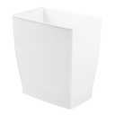 iDesign,Plastic Spa Rectangular Trash, Waste Basket Garbage Can for Bathroom, Bedroom, Home Office, Dorm, College, 2.5 Gallon, White