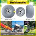 Lenwen 2 Pack PU Beach Balloon Wheels Beach Cart Tires Replacement Big Sand Wheels with 1 Air Pump for Kayak Canoe Cart Rolling Walker Wheelchair and Boat
