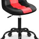 Rolling Shop Stool with Wheels, Rolling Stool with Back Support, 360 Swive Garage Chair, Height Adjustable Chair 330lb Heavy Duty for Spa Salon Massage Home Office Tattoo (Red)