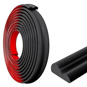 19.6FT Self Adhesive TPE Wall Molding Trim, ZDHQLHJ Peel and Stick Flexible Chair Rail Panel Molding, DIY Decorative Strips Wall Molding Strips, for Home Walls Door Trim Mirror Frame (Black)