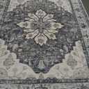 RELEANY Washable Area Rug, 5'x7', Grey/White/Beige