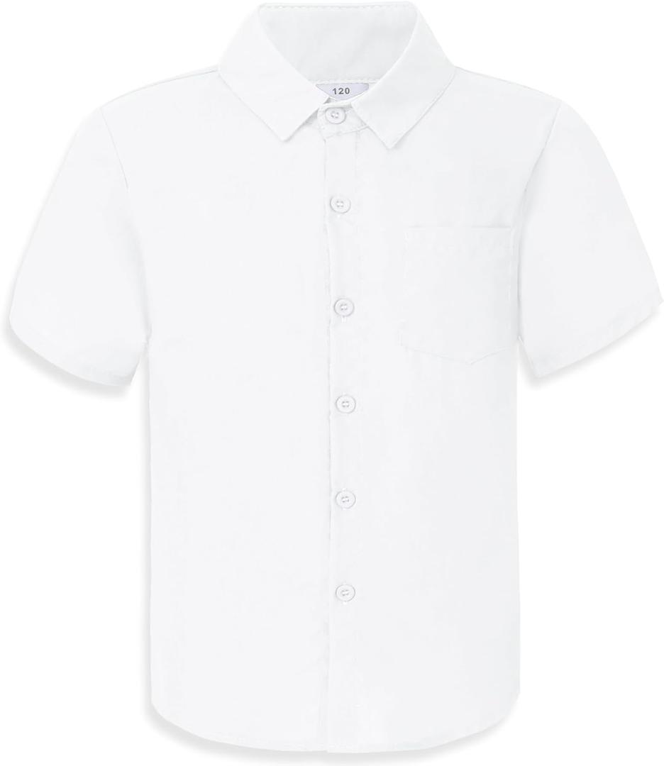 iLover Casual Boys' Short Sleeve Woven Shirt Button Down Shirts, 140