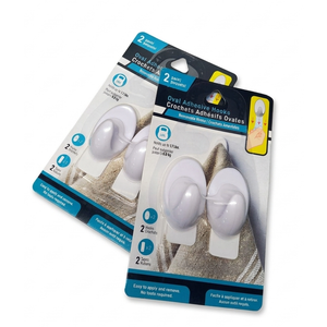 Oval Adhesive Hooks, Pack of 2