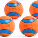 Chuckit! Ultra Ball Dog Toy - Medium Bouncy Fetch Balls For Dogs 20-60 lbs - Made from Durable Rubber - Floating Water Pet Toys - Size Medium - 2.5-inch Diameter - Pack of 4